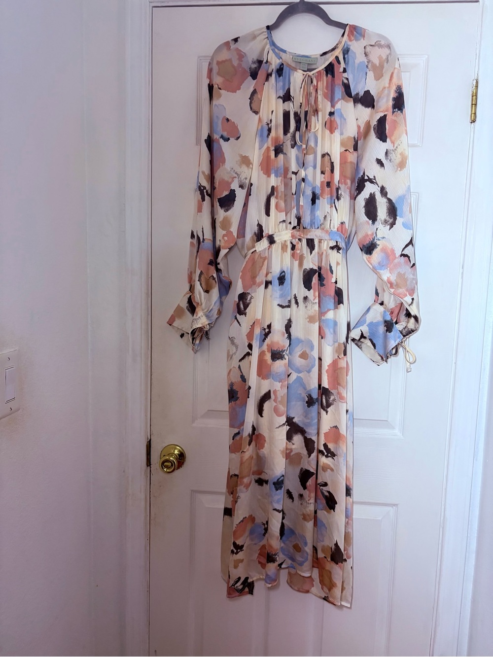 Pastel Multi Floral Tie-Waist Midi Dress - Picture 8 of 11